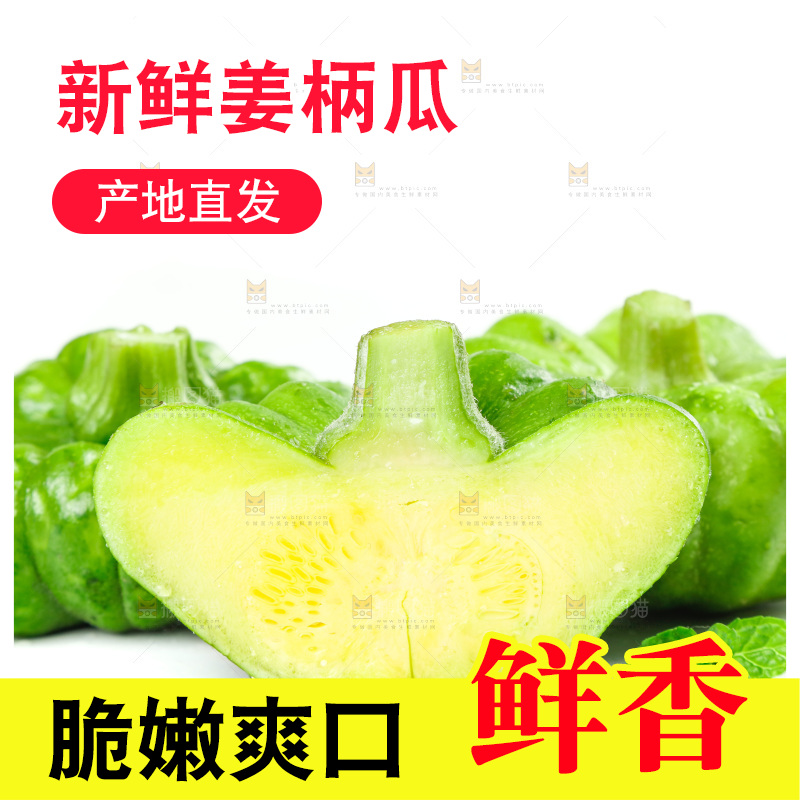白底上放着姜柄瓜