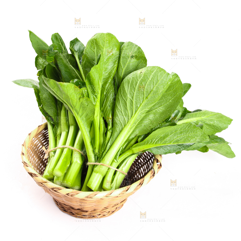 篮子里装着菜苔