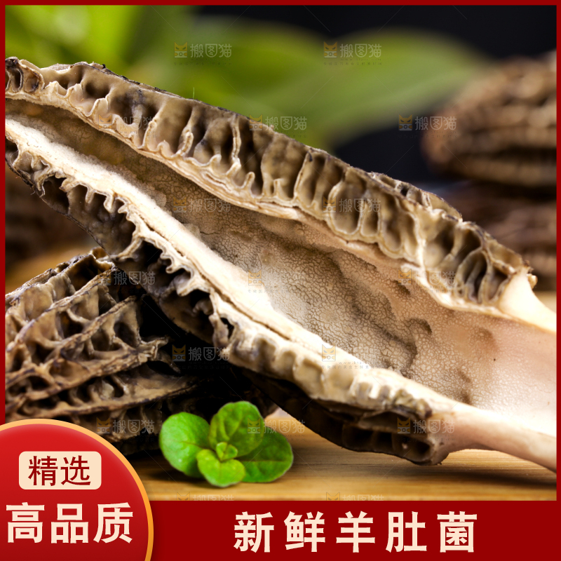 盘子里装着羊肚菌
