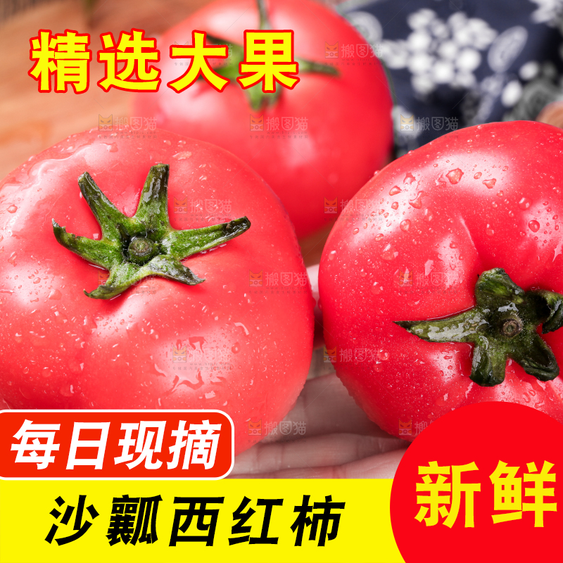 手里拿着沙瓤西红柿
