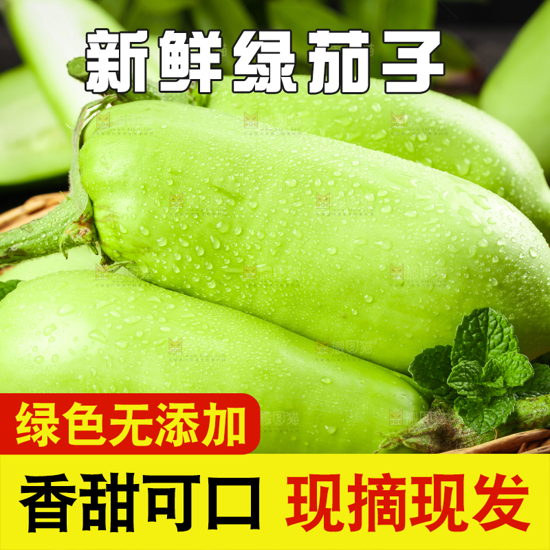 篮子里装着绿茄子