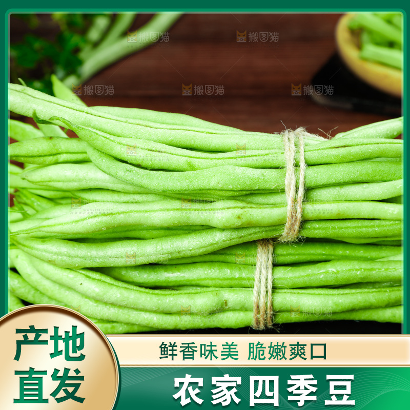 黑底上摆放着四季豆