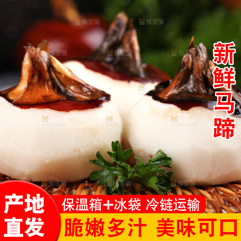 竹垫子上放着广西马蹄