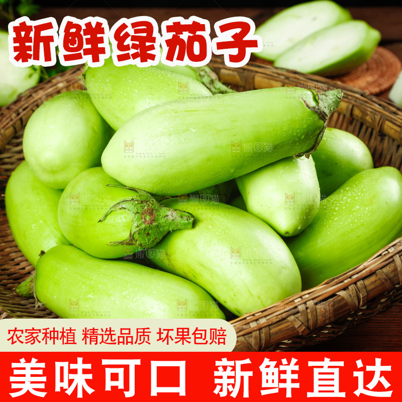 篮子里装着青茄子