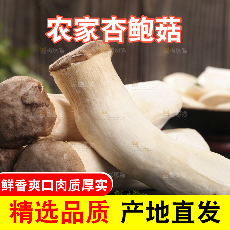 黑石板上的杏鲍菇