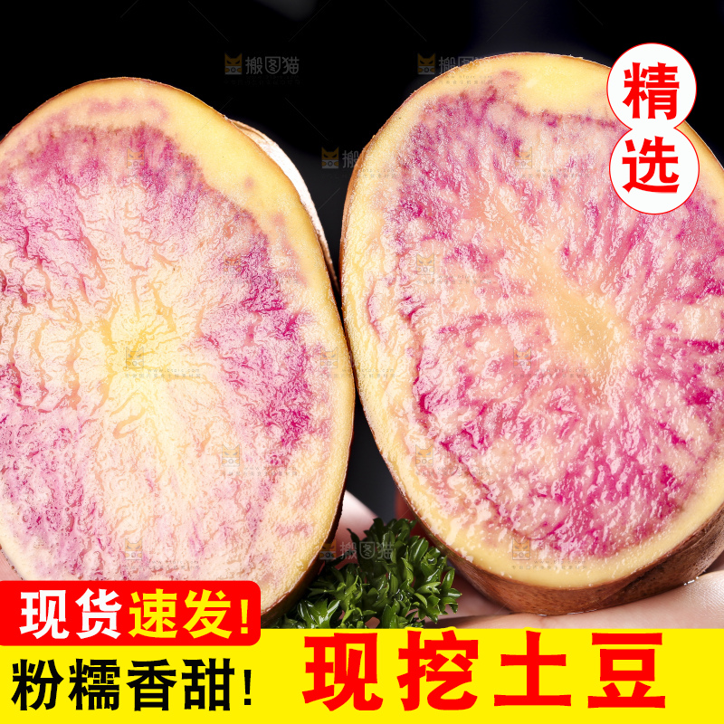 手里拿着彩色土豆