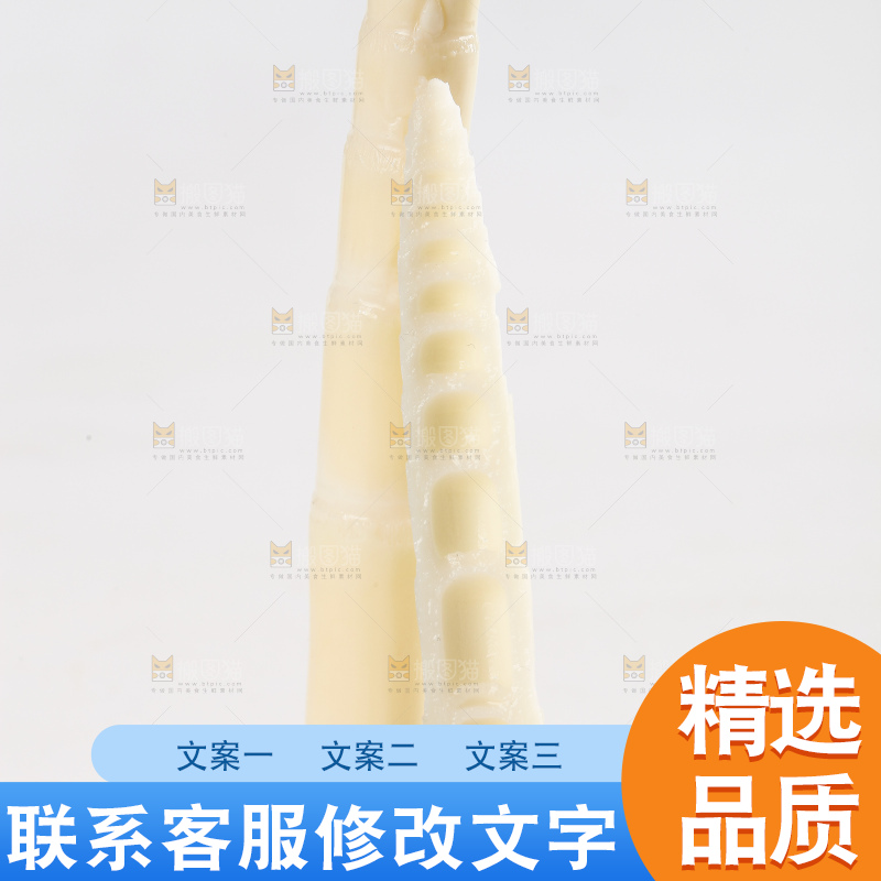 白底上放着白竹笋