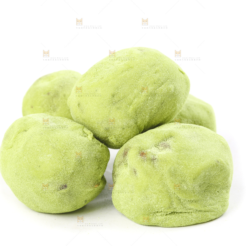 白底上的抹茶味奶枣