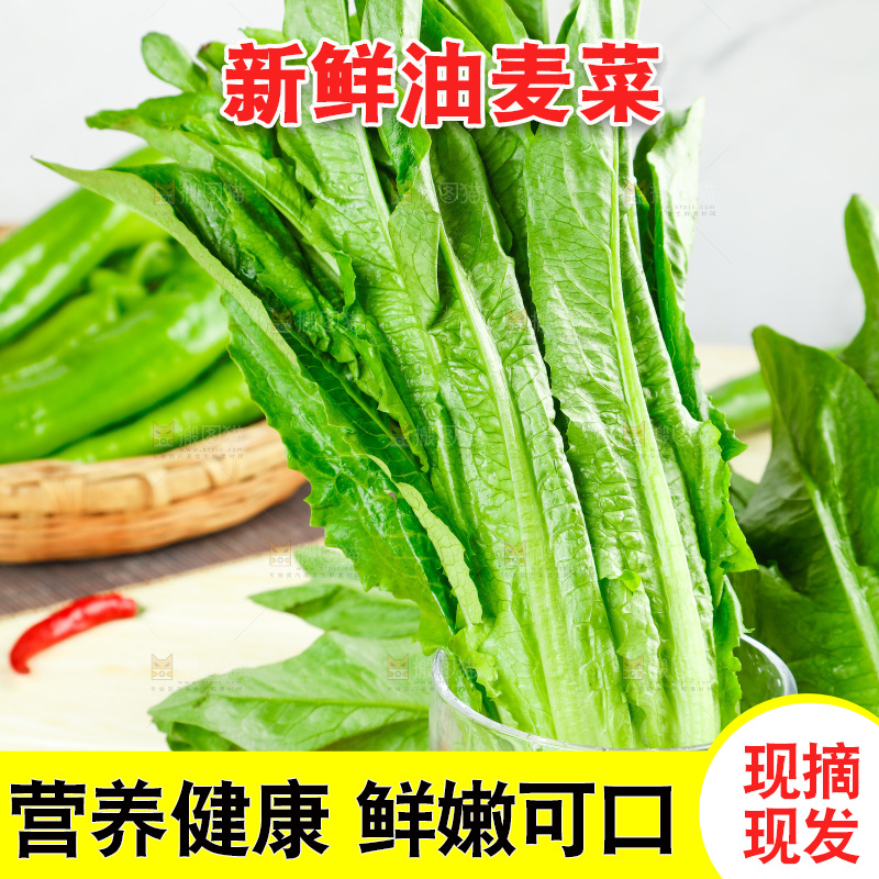 木板上的米香油麦菜