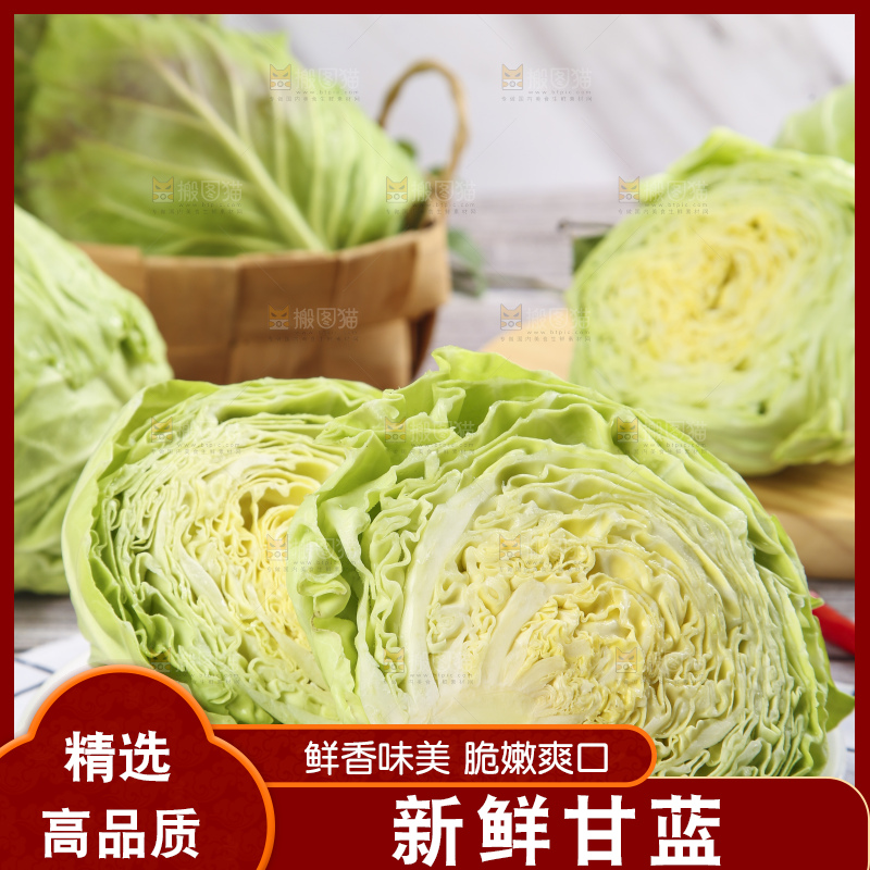 白格子底上的甘蓝包菜