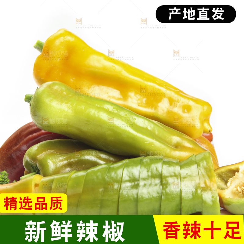 白底上的彩色辣椒