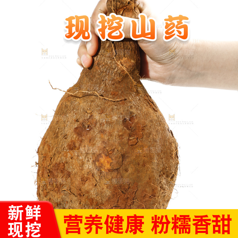 白底上放着云南糯米山药