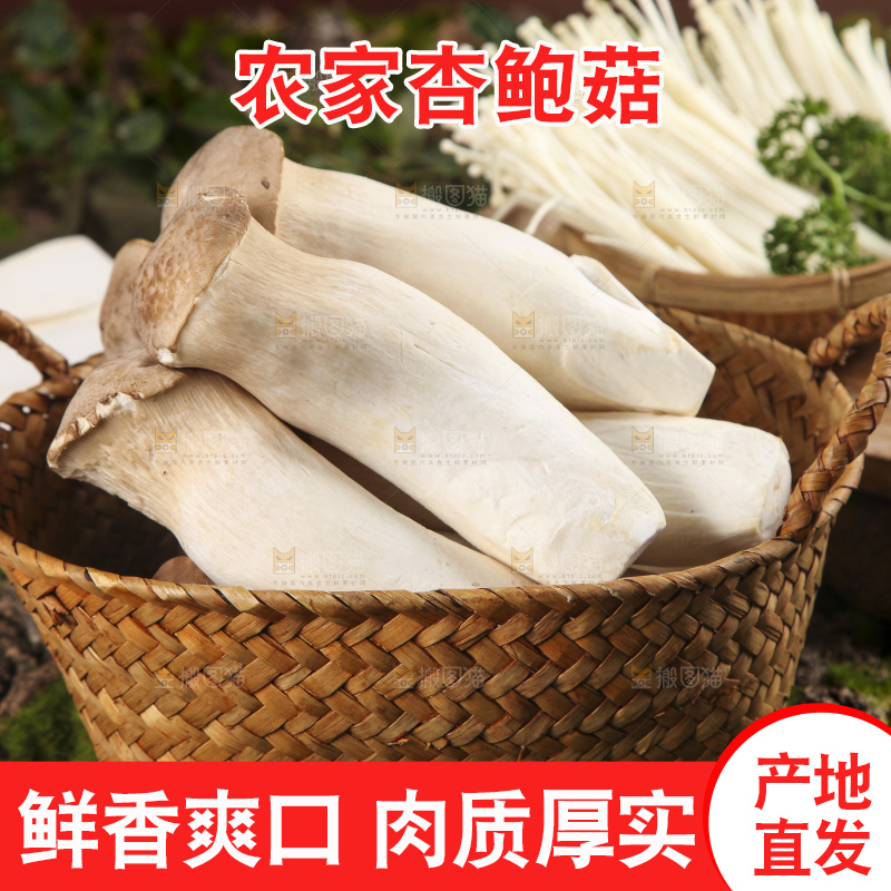 篮子里装着杏鲍菇