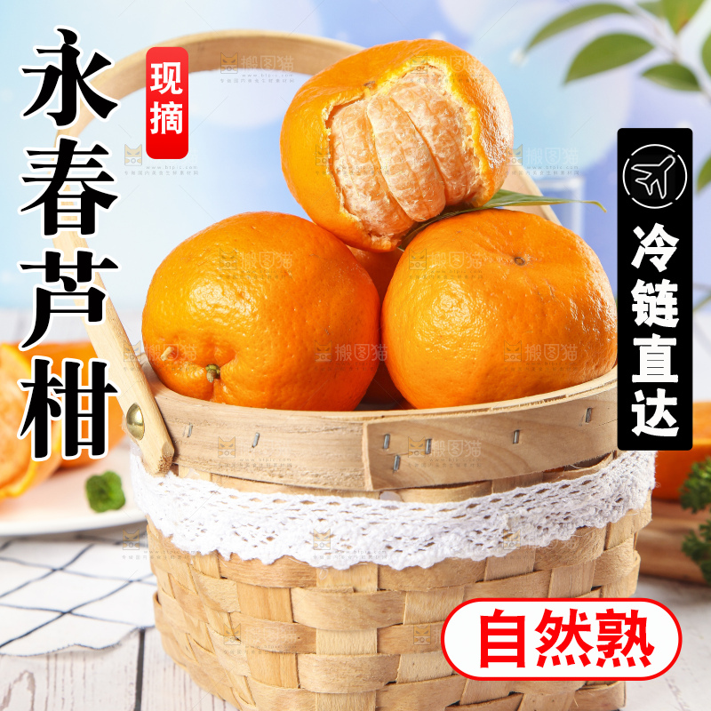 篮子里装着新鲜芦柑