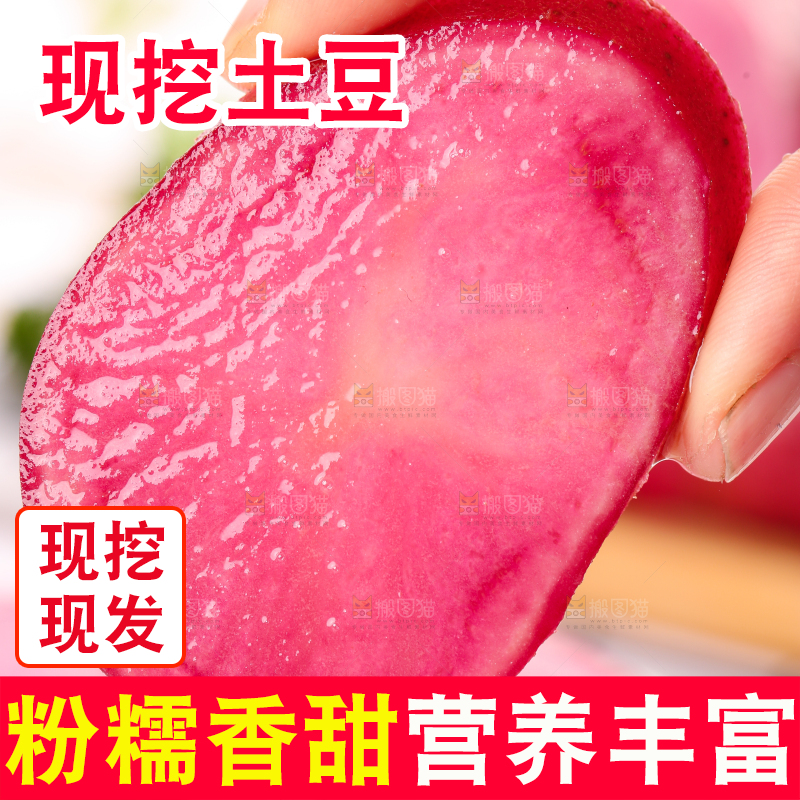 手里拿着云南红土豆