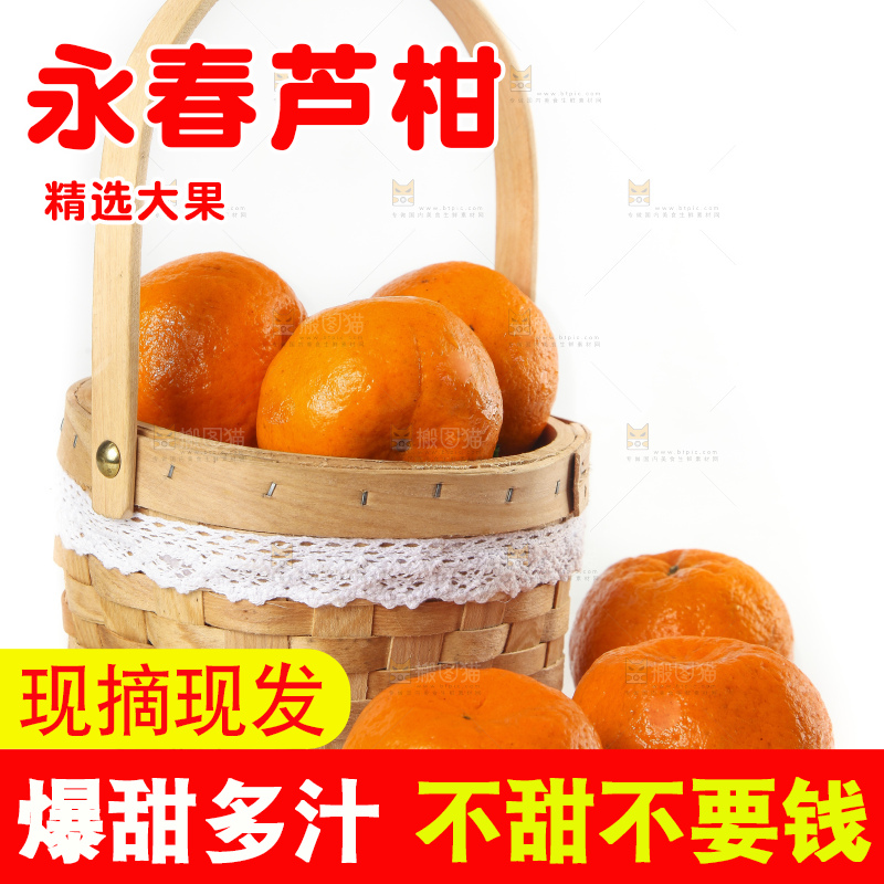 篮子里装着新鲜芦柑