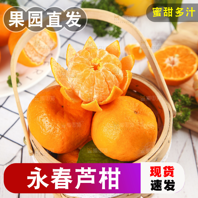 篮子里装着新鲜芦柑