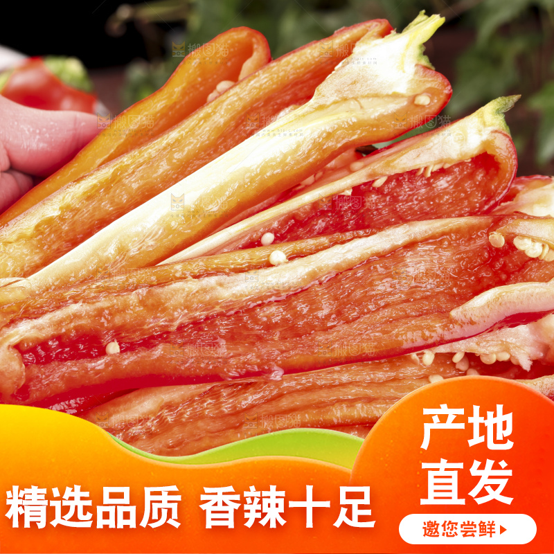 手里拿着新鲜红辣椒
