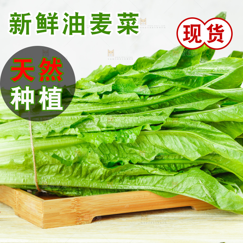 木板上的米香油麦菜