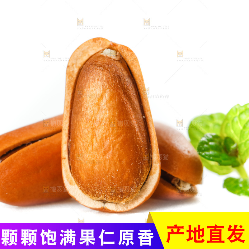 白底上放着巴西松子
