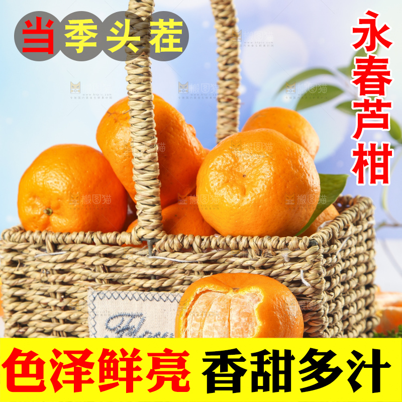 篮子里装着新鲜芦柑
