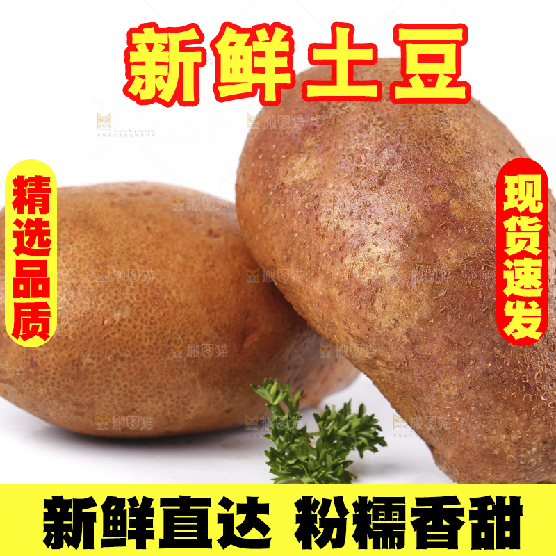 白底上放着云南七彩土豆