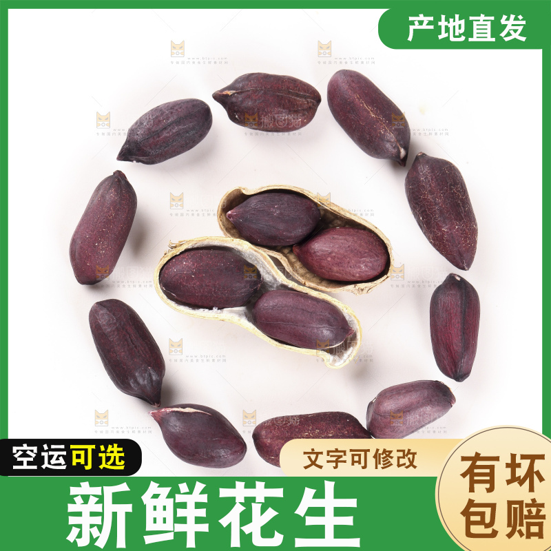 白底上的黑皮花生