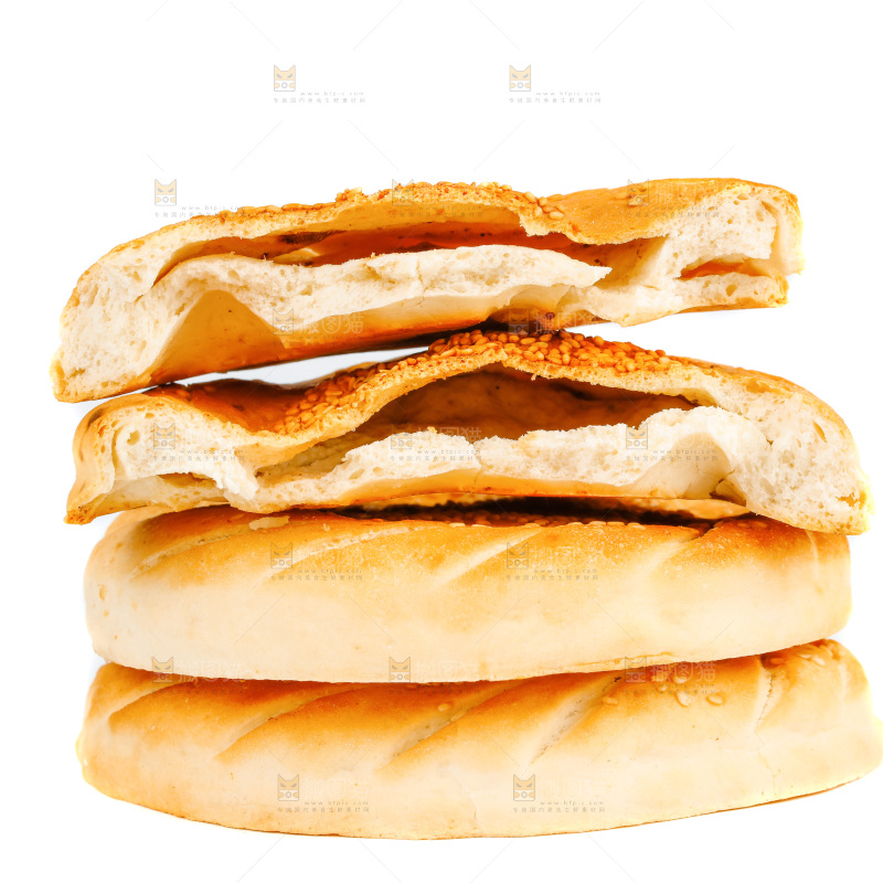 白底上放着烧饼