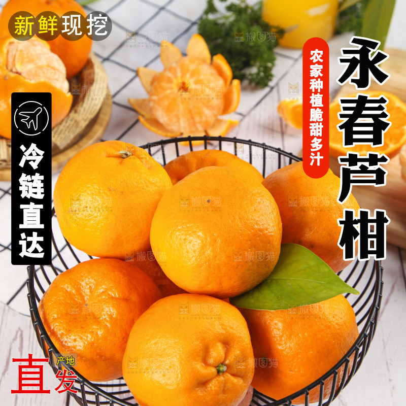 篮子里装着新鲜芦柑