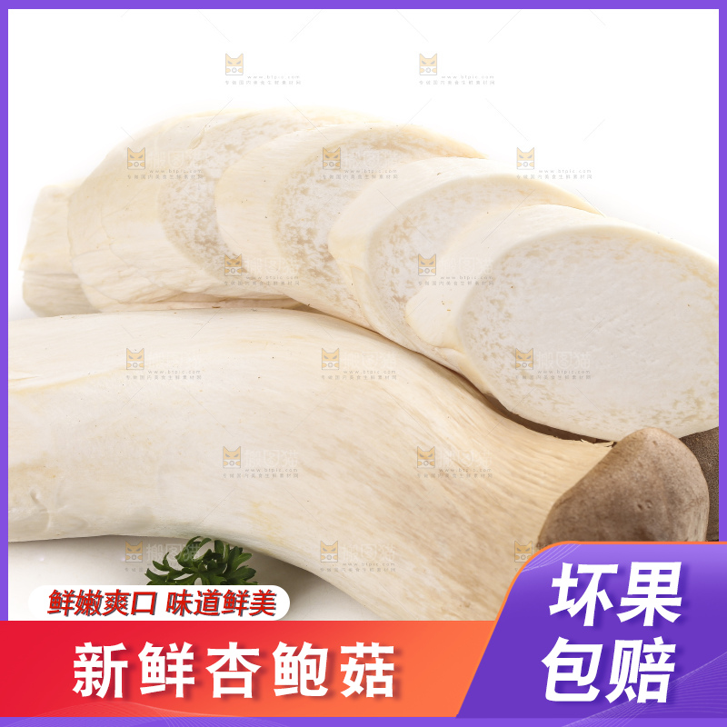 白底上放着大鸡腿菇