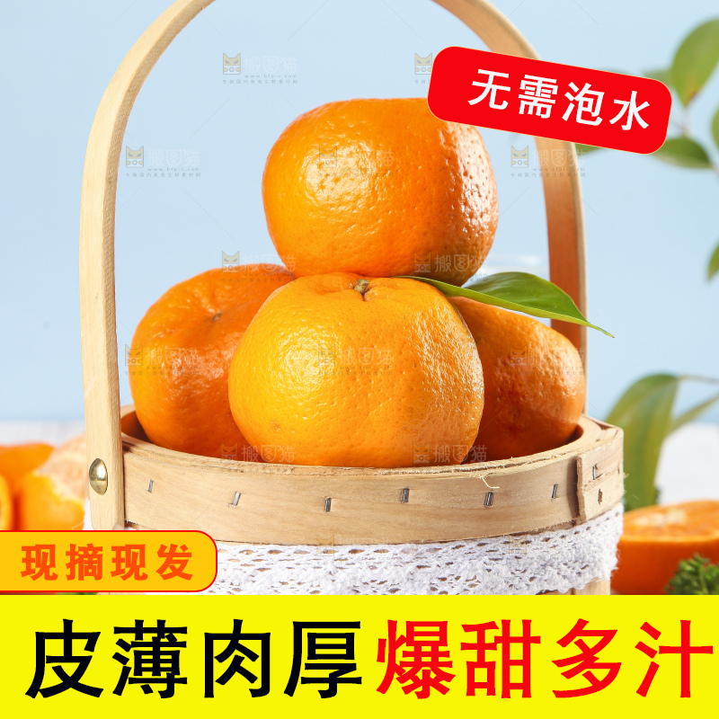 篮子里装着新鲜芦柑
