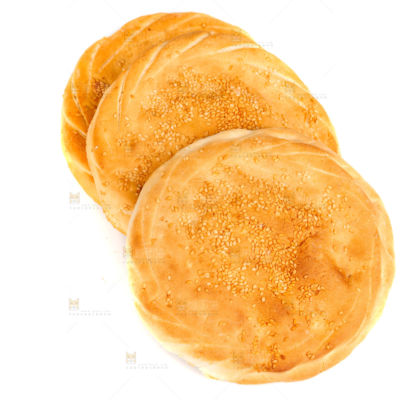 白底上放着烧饼