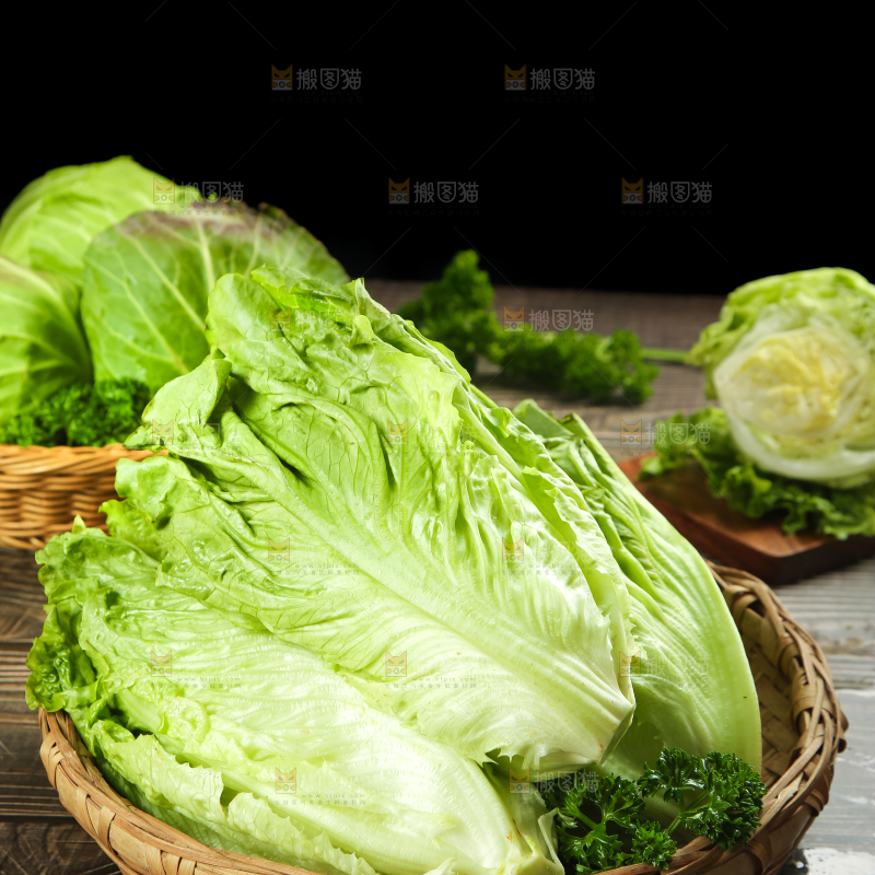 篮子里装着四季玻璃生菜