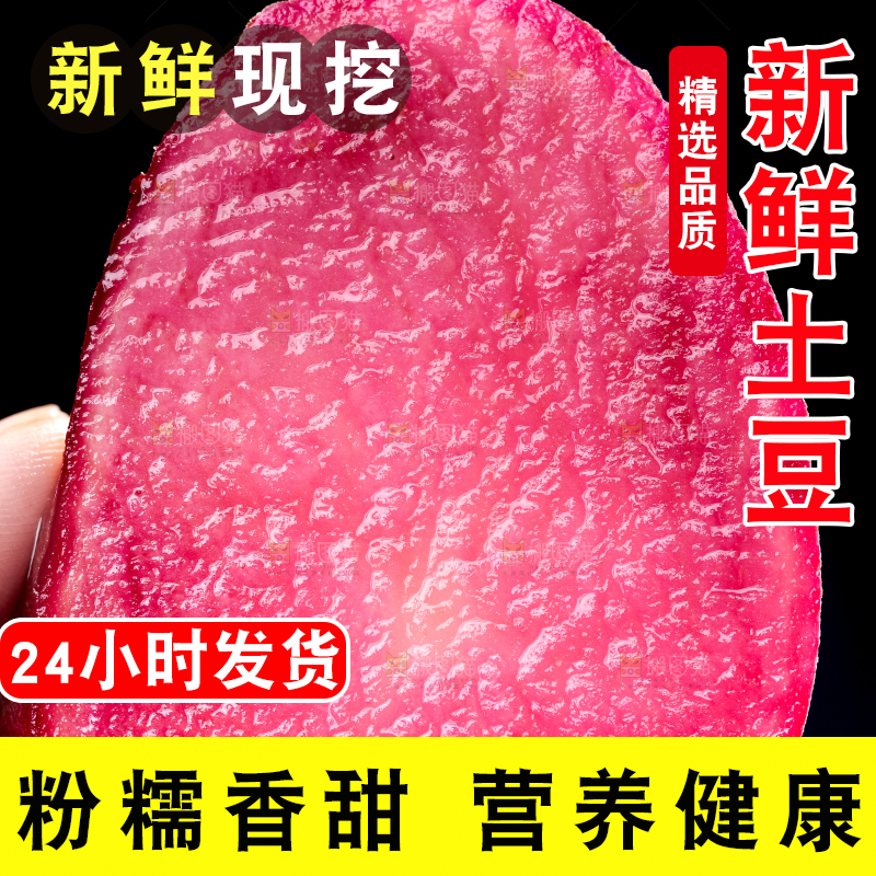 手里拿着云南红土豆