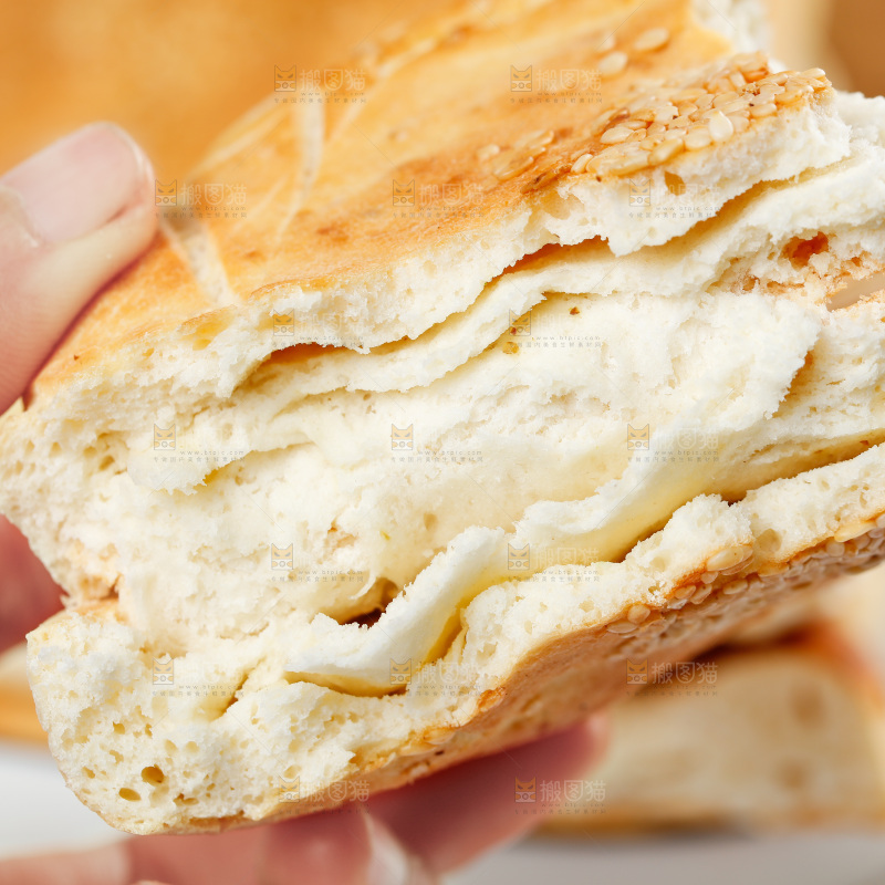 白格子底上的河南吊炉烧饼
