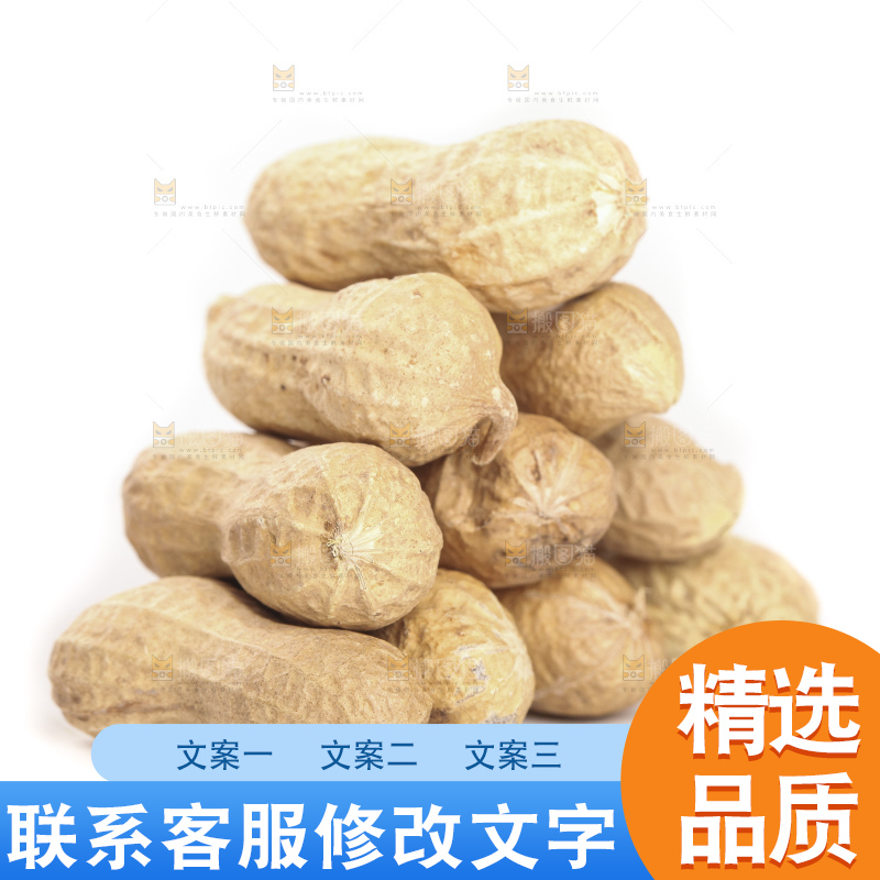 白底上的黑皮花生