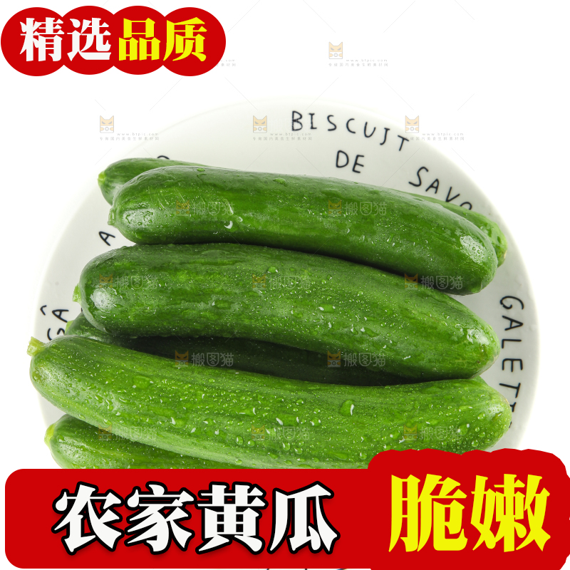 盘子里的无刺小黄瓜