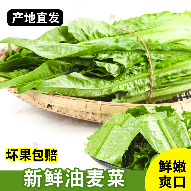 木板上放着油麦菜