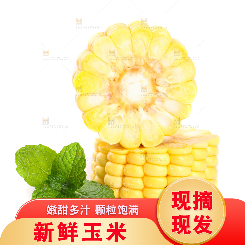 白底上放着黄玉米