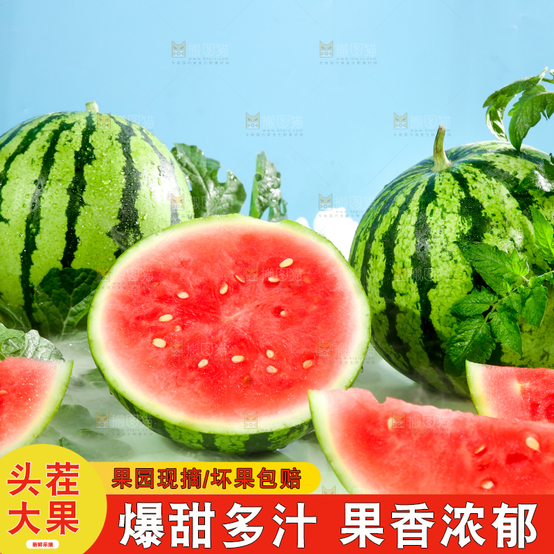 浅底上的放着切开的新鲜红肉西瓜