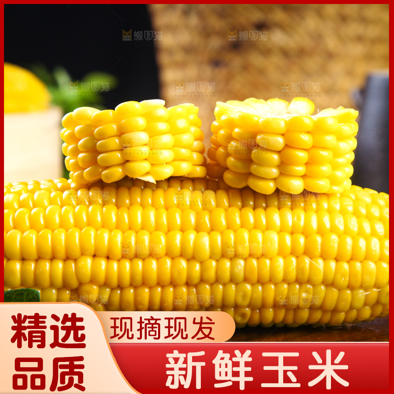 木板上的东北玉米