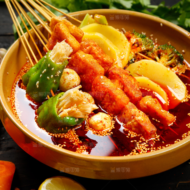 钵钵鸡背景纹理