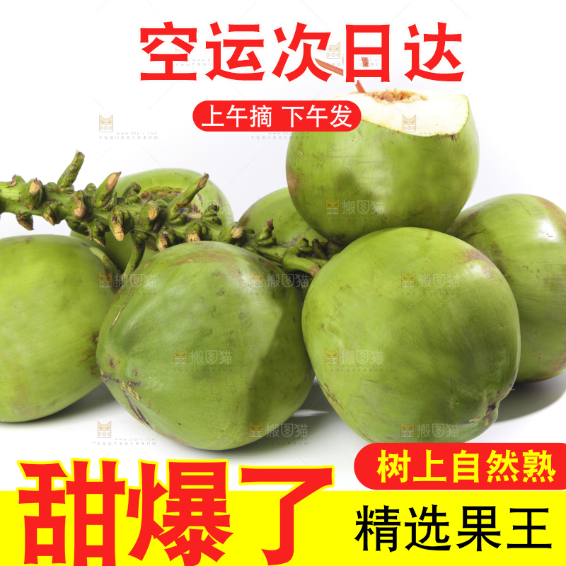 新鲜的泰国椰青放在白底上