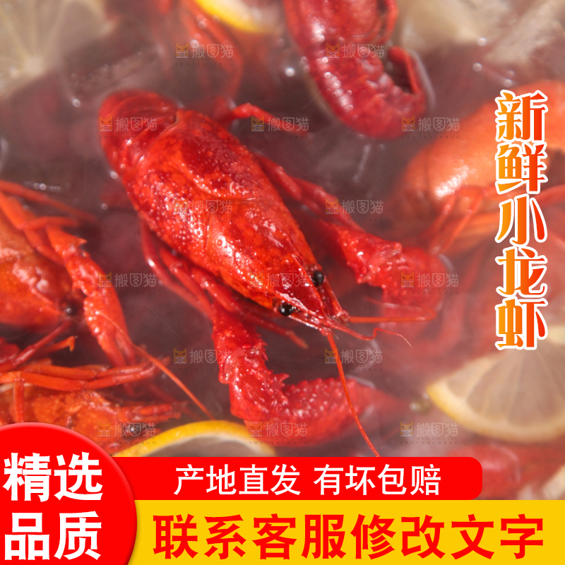 木底上放着一盘龙虾