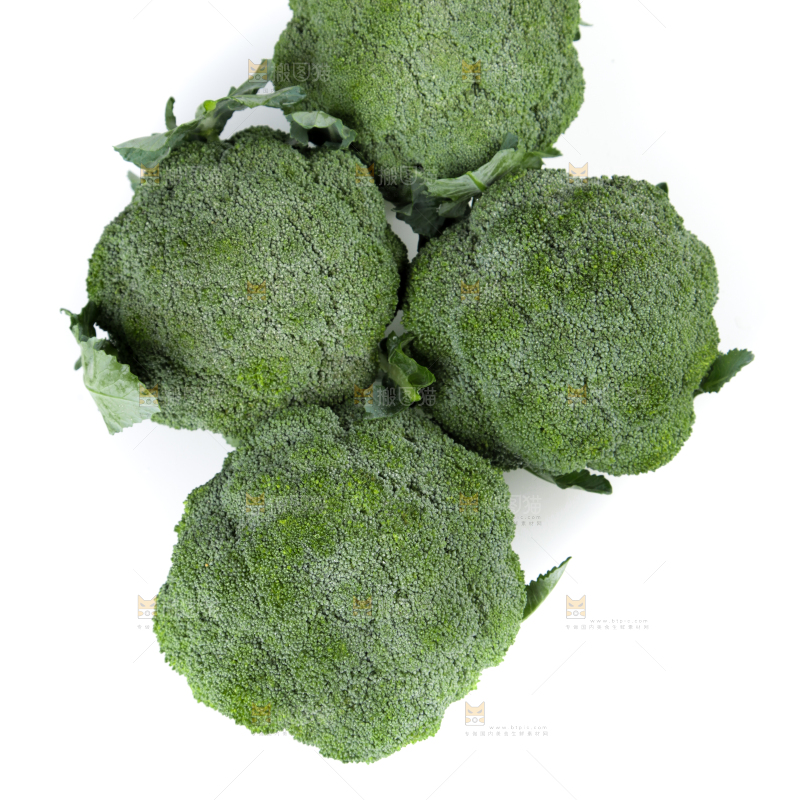 白底上的花椰菜