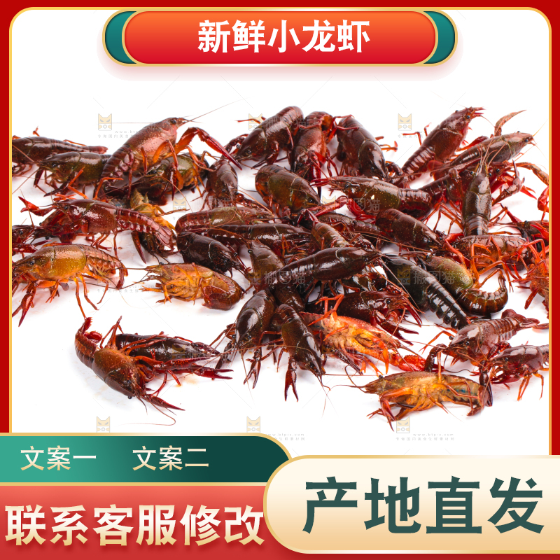 白底上放着潜江小龙虾