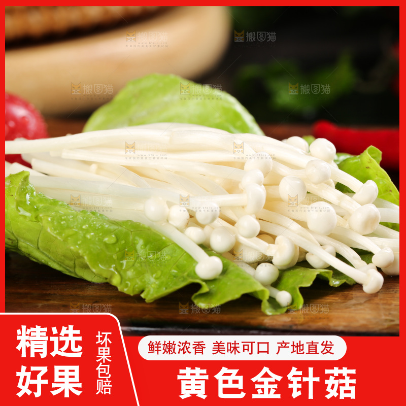 深底上的新鲜金针菇