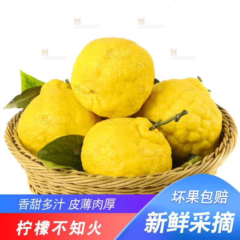 篮子里放着柠檬不知火