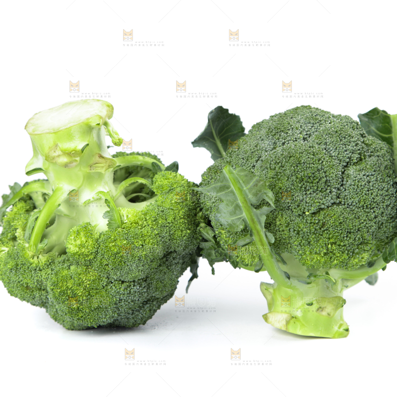 白底上的花椰菜