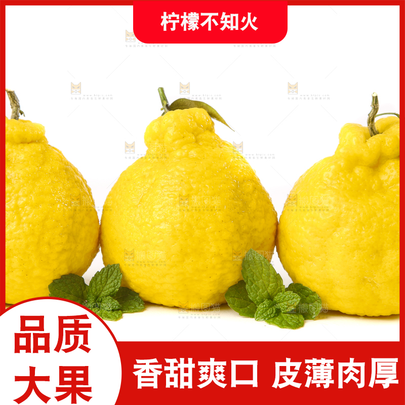 白底上放着四川柠檬不知火